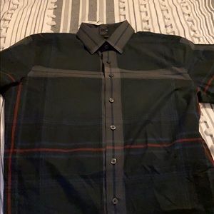 Express Men’s Dark Multicolor Slim Dress Shirt